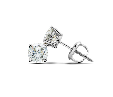 Lab-Created Diamond Stud Earrings in 14K White Gold