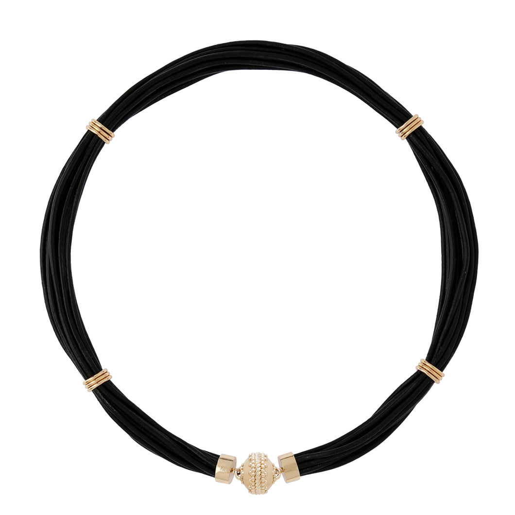 The Aspen Leather Jet Black Necklace