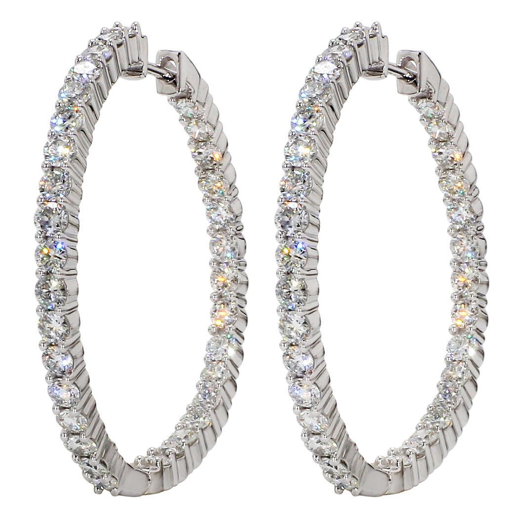 4.00CTTW Lab-Created Diamond Inside-Out Hoop Earrings in 14K Gold, 1.5